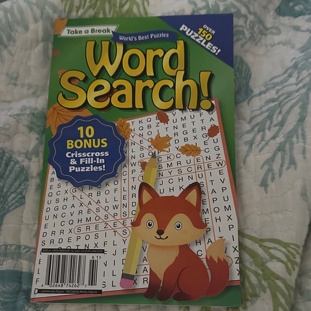 BRAND New Word Search Puzzle Book with Owl Cover